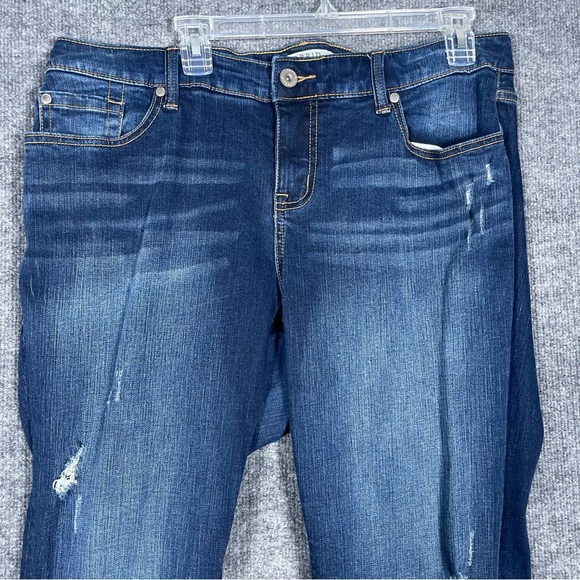 Torrid Denim Women’s 16R Blue Dark Wash Distressed Stretch Skinny Jeans - Picture 3 of 10